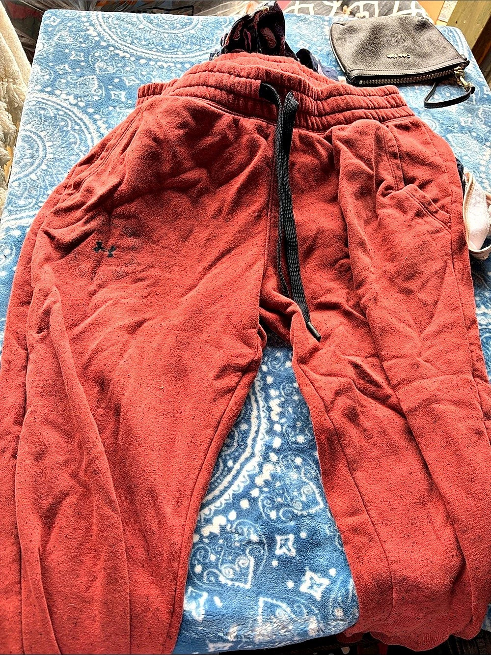 Under Armour Men's Jogger Sweatpants Red Size Medium